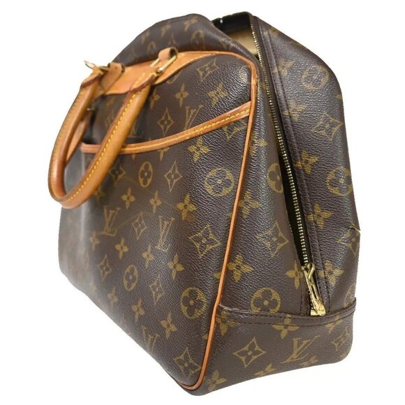 LOUIS VUITTON LV Logo Deauville Hand Bag Monogram Leather Brown - Picture 2 of 16